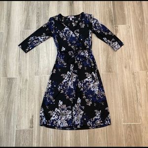 Floral Faux Wrap Dress Size Small